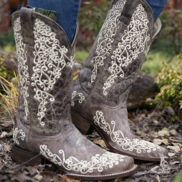Corral Shoes - CORRAL A2663 Lisa floral embroidered cowgirl western boots sz 10 brand new